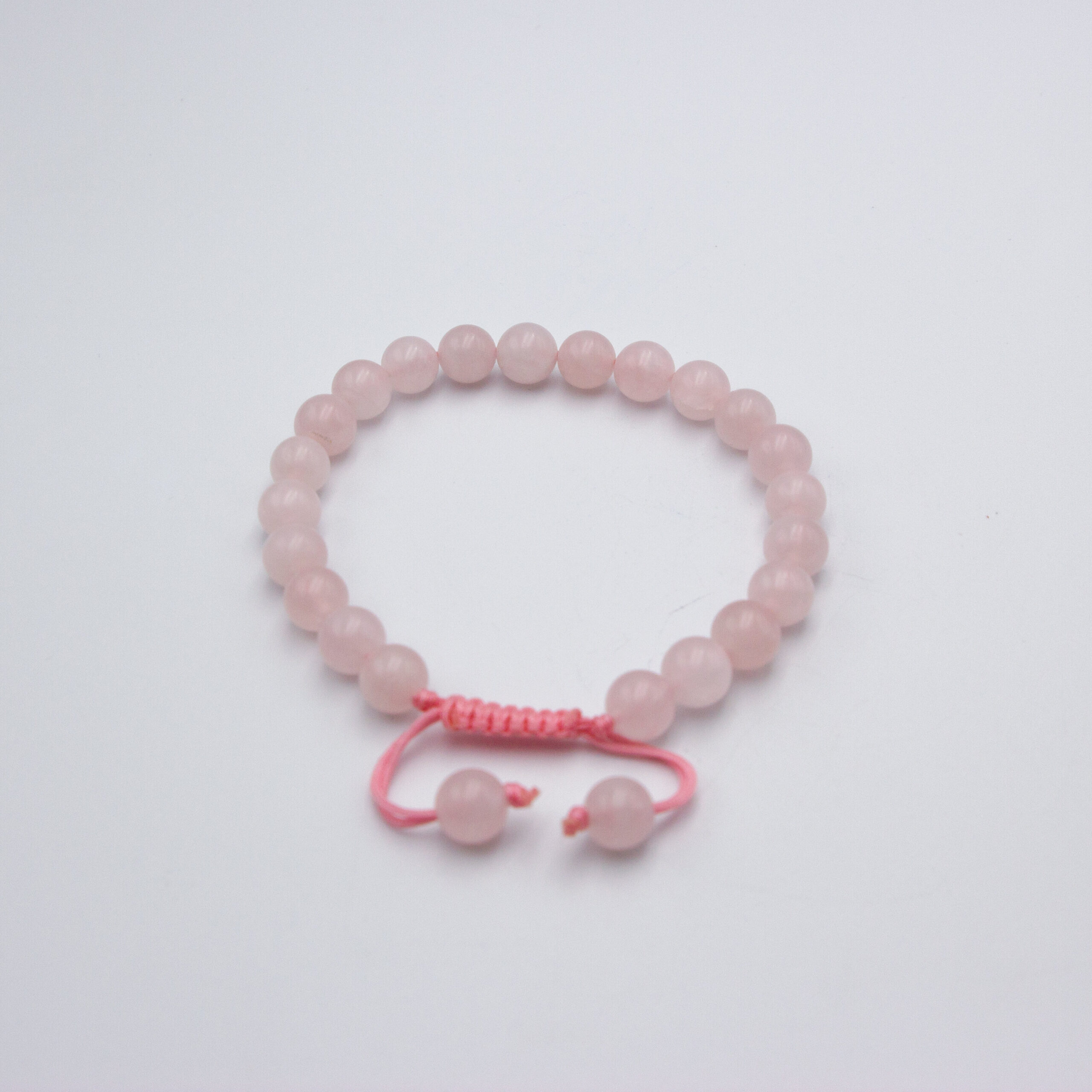 Natural Rose Quartz Crystal Bracelet (8mm) with threads
