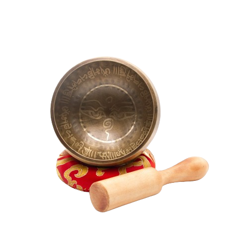Authentic Himalayan Eyes of Buddha Singing Bowl Single Set Handcrafted in Nepal (239 grams) Includes Traditional Wooden Striker and Silk Cushion – Ideal for Healing, Mindfulness, Meditation, and Yoga