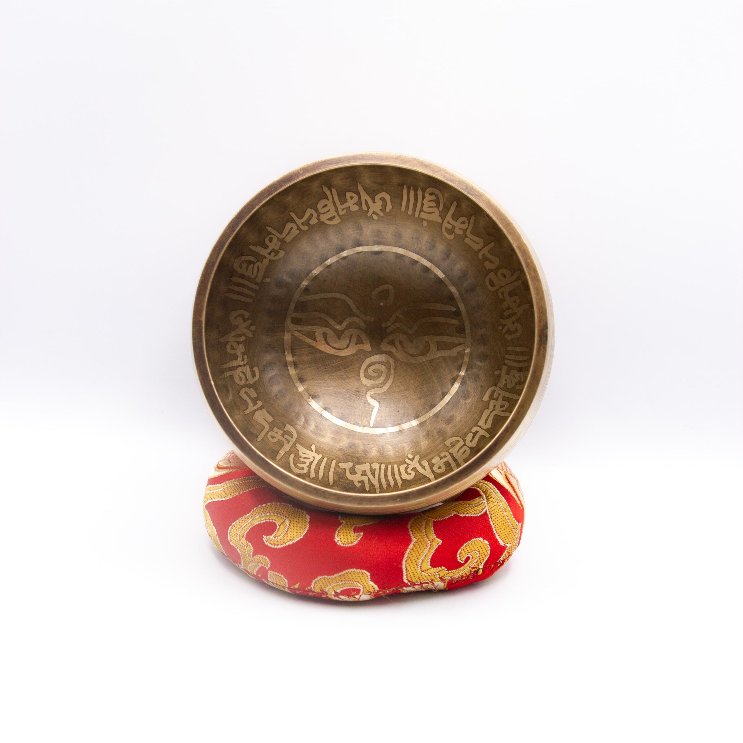 Authentic Himalayan Eyes of Buddha Singing Bowl Single Set Handcrafted in Nepal (239 grams) Includes Traditional Wooden Striker and Silk Cushion – Ideal for Healing, Mindfulness, Meditation, and Yoga - Image 2