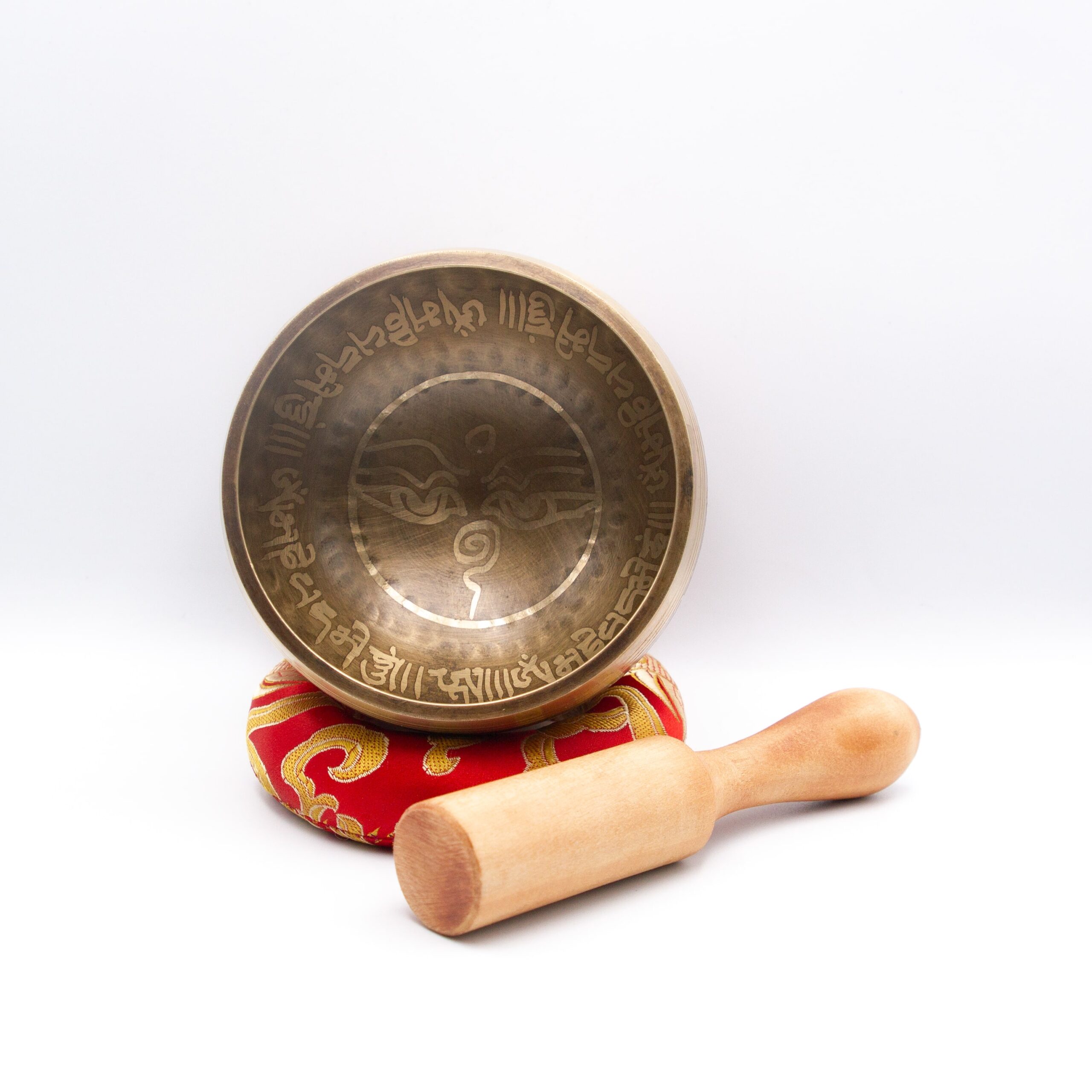 Authentic Himalayan Eyes of Buddha Singing Bowl Single Set Handcrafted in Nepal (239 grams) Includes Traditional Wooden Striker and Silk Cushion – Ideal for Healing, Mindfulness, Meditation, and Yoga - Image 3
