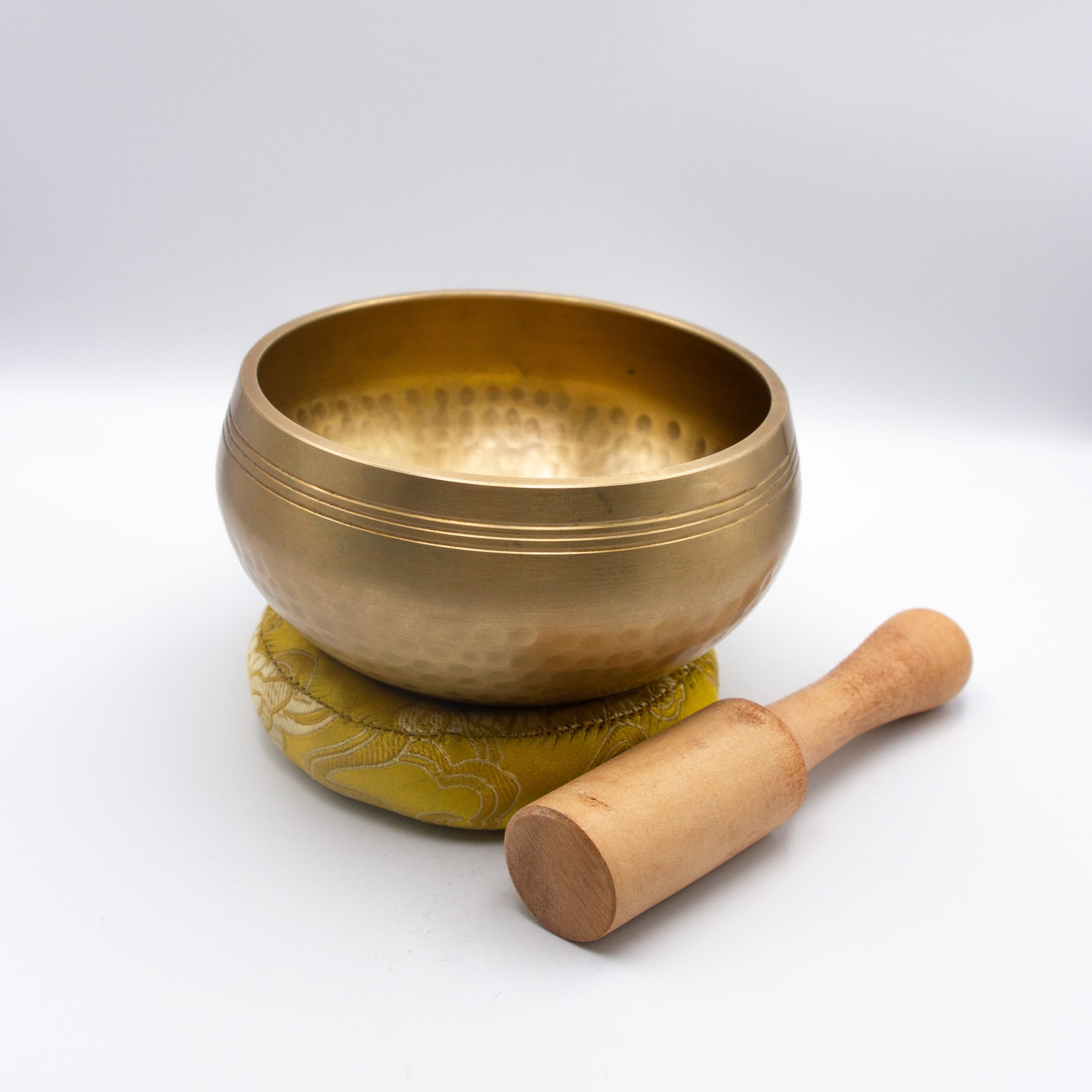 Authentic Himalayan Pure Golden Shinning Singing Bowl Single Set Handcrafted in Nepal Medium (455 grams) Includes Traditional Wooden Striker and Silk Cushion – Ideal for Healing, Mindfulness, Meditation, and Yoga - Image 7