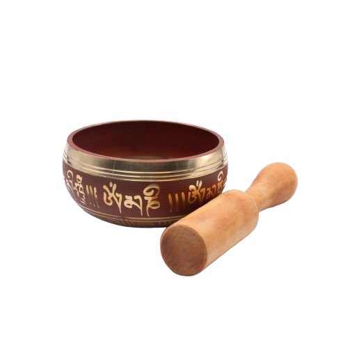 Authentic Himalayan Singing Bowl Single Set Vibrant Red Design Handcrafted in Nepal Small (193 grams) Includes Traditional Wooden Striker – Ideal for Healing, Mindfulness, Meditation, and Yoga
