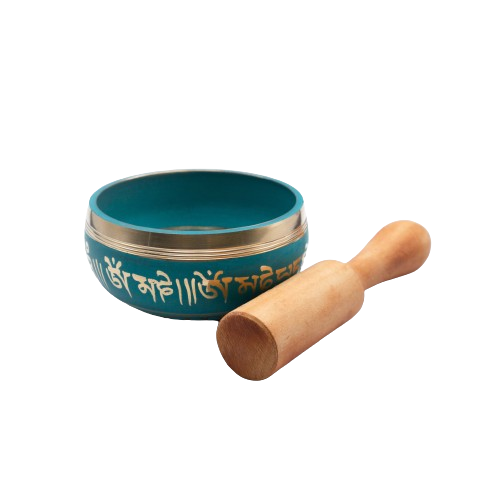 Authentic Himalayan Singing Bowl Single Set Vibrant Teal Design Handcrafted in Nepal Small (191 grams) Includes Traditional Wooden Striker – Ideal for Healing, Mindfulness, Meditation, and Yoga