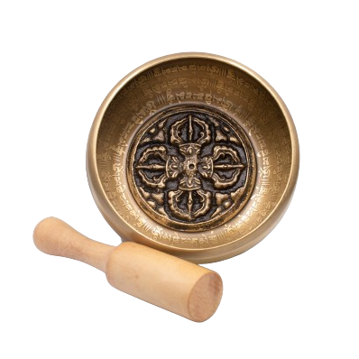 Authentic Himalayan Vajra Singing Bowl Single Set Handcrafted in Nepal (448 grams) Includes Traditional Wooden Striker – Ideal for Healing, Mindfulness, Meditation, and Yoga