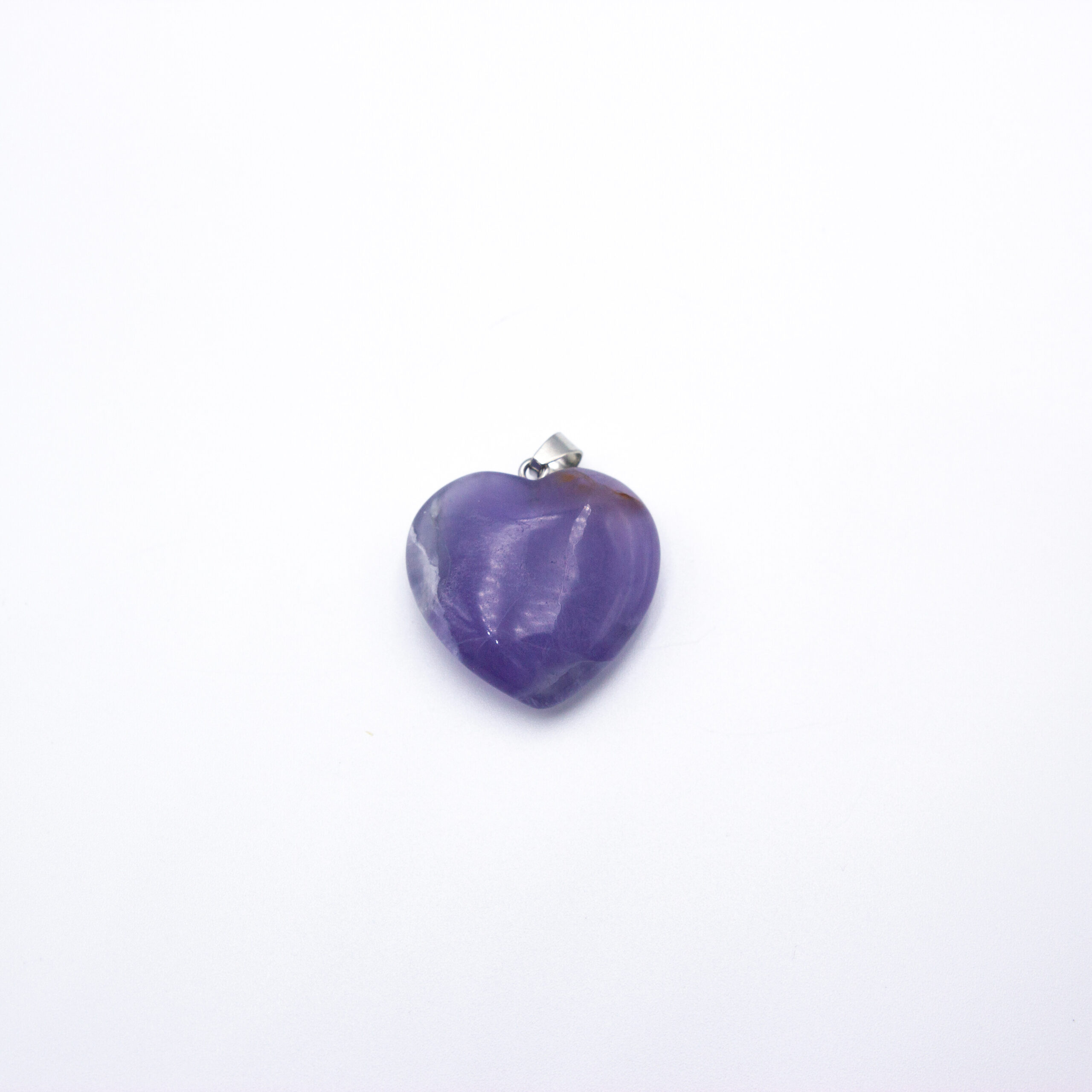 Natural Amethyst Crystal Locket Necklace (Heart shaped)