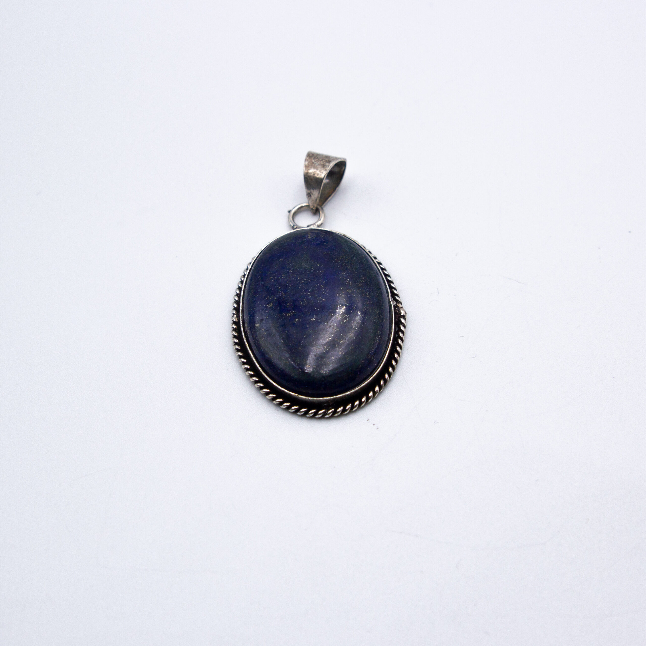 Natural Lapis Lazuli Crystal Locket Necklace (Oval shaped)