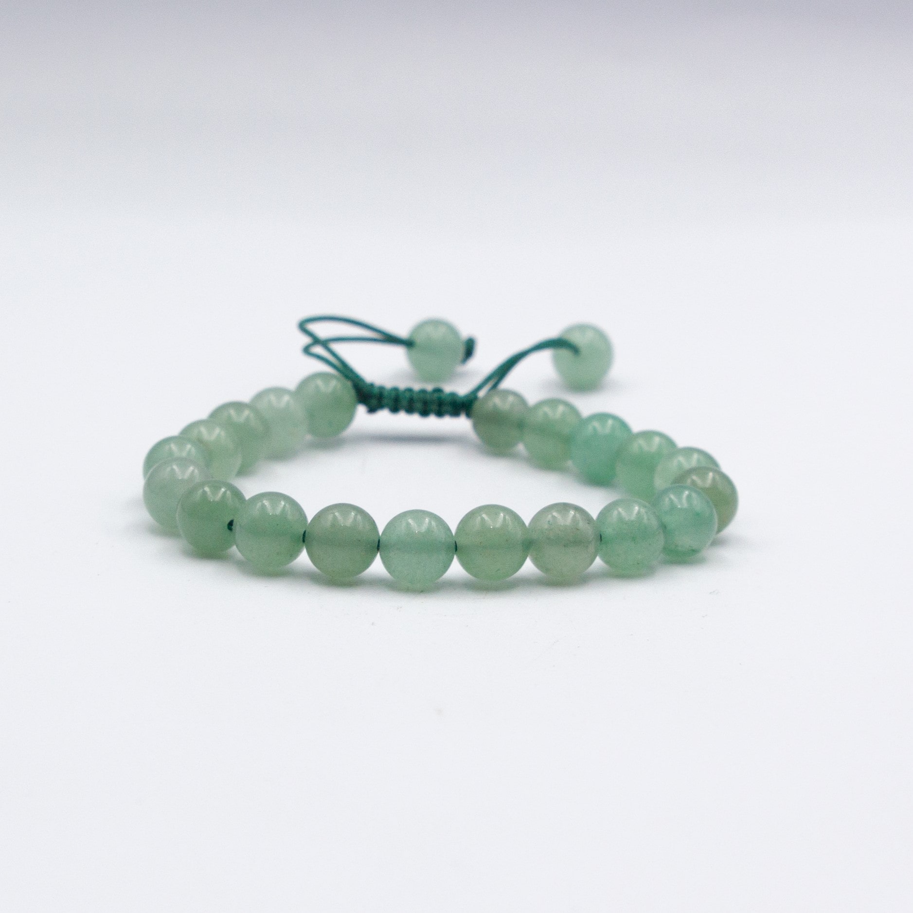 Natural Green Aventurine Crystal Bracelet (8mm) with threads