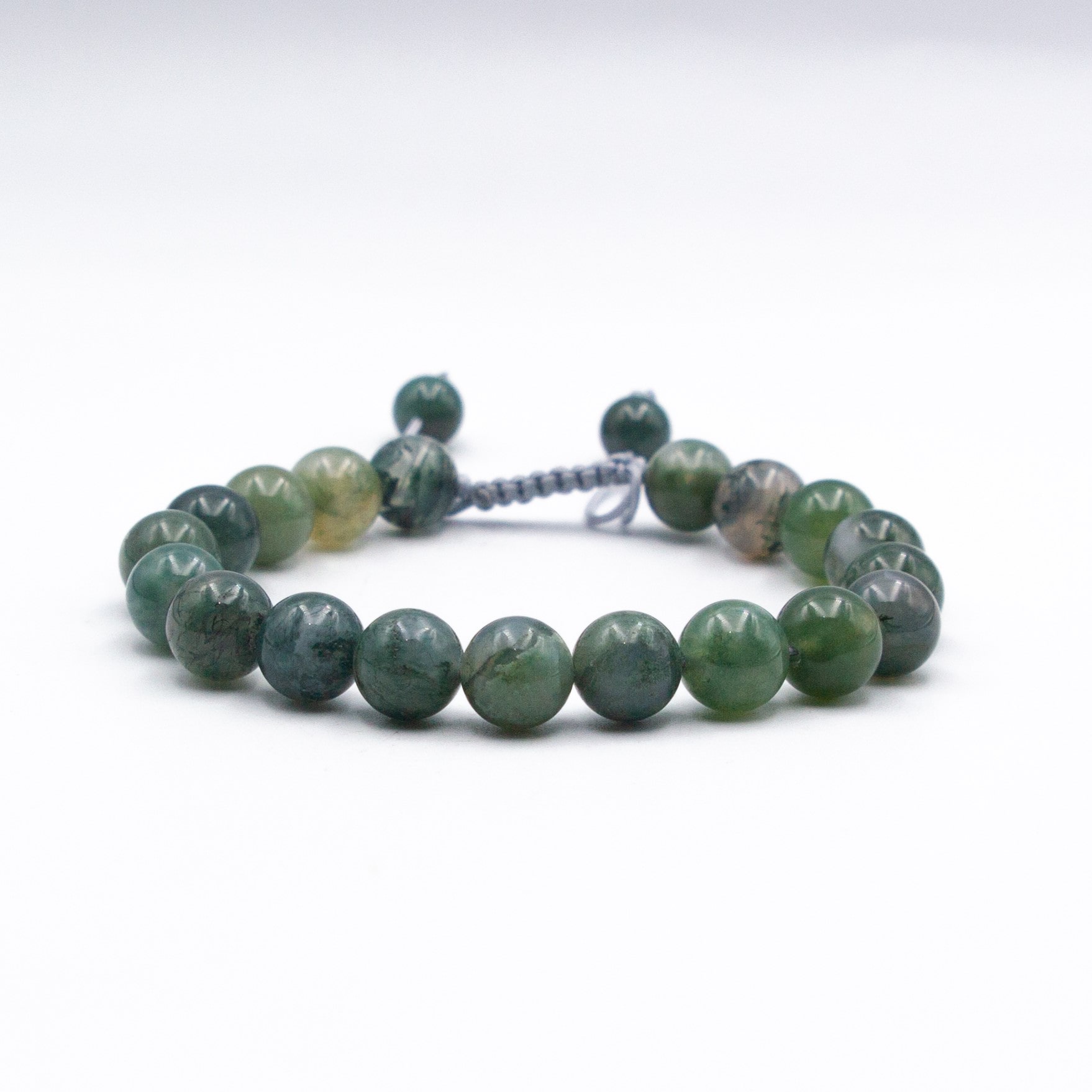 Natural Moss Agate Crystal Bracelet (10mm)