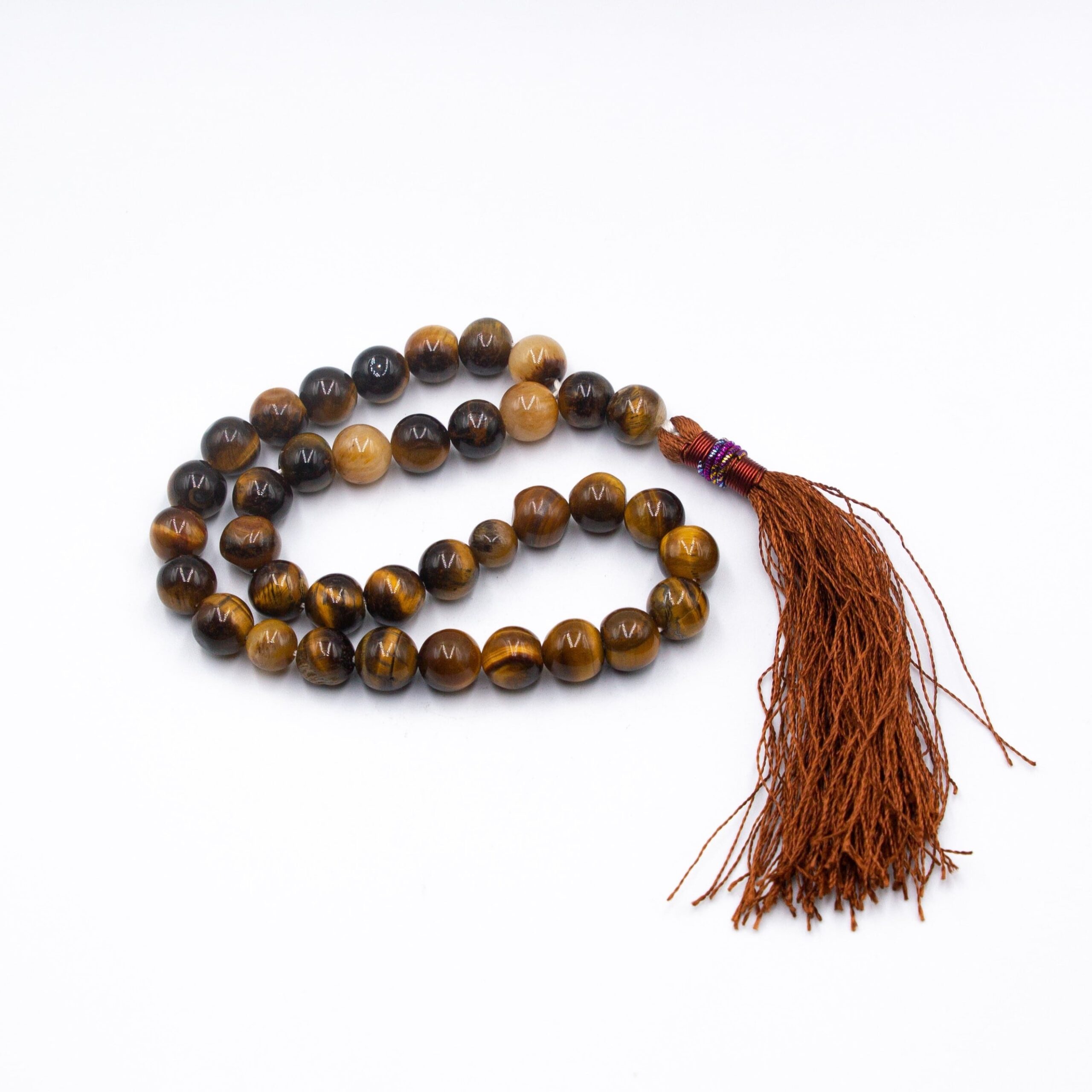 Tasbih Prayer Beads Natural Tiger Eye Crystals Beads for Daily Misbaha and Meditation (10mm – 33 beads)