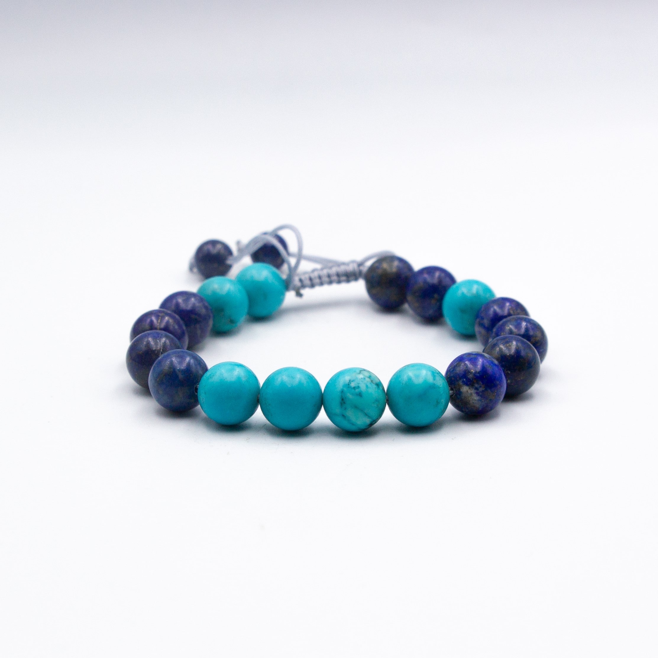 Natural Turquoise Crystal and Lapis Lazuli Crystal Bracelet (10mm)