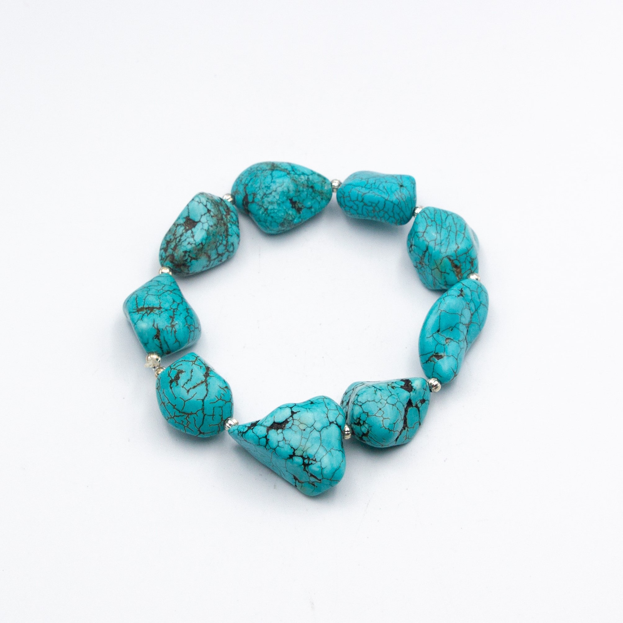 Natural Turquoise Stone Crystal Bracelet 12mm